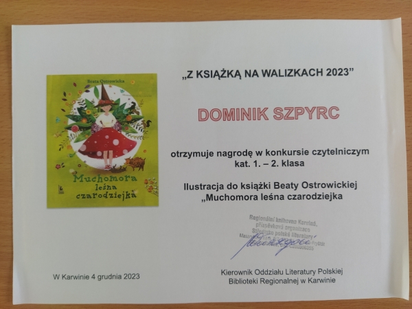 Konkurs czytelniczy ,,Z książką na walizkach